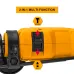 Close-up of INGCO ID6808 Drill Machine mode switch labeled hammer and drill with red arrows for dual function.