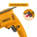 Feature view of INGCO ID6808 Drill Machine highlighting adjustable speed dial with zoomed inset control detail.