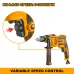 Feature view of INGCO ID7118 Drill Machine with variable speed control dial inset and ergonomic yellow-black design.
