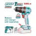Promotional layout of TOTAL TIDLI205581 Drill Machine highlighting brushless motor, impact function, and 55 N·m torque.