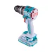 Side view of TOTAL TIDLI20668 Drill Machine with teal casing, brushless label, and 20V MAX lithium battery pack.