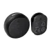 Back view of the Acefast R7 wireless microphone transmitter and clip showing regulatory symbols and information.