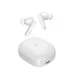 Front view of white Edifier X2 Pro Earbuds floating above a closed charging case.