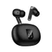 Front angled view of Hoco EQ26 Earbuds in black with open charging case.
