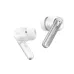 Pair of Kieslect AI NotePods 10S metallic White earbuds showing silicone ear tips and touch stems.