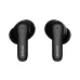 Close-up of black MOVR Tune 2 earbuds with glossy finish, silicone tips, and MOVR branding on stems.