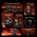 Oraimo SpaceBuds Hayato features collage showing charging case, gaming mode, call clarity, AI translation, and 50-hour playtime