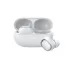Angled view of QCY MeloBuds A30 in white showing open case with earbuds placed inside