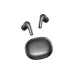 Top view of the QCY MeloBuds N20 ANC Earbuds showing black earbuds placed above a closed compact charging case.