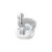 Angled front view of the QCY MeloBuds N20 ANC Earbuds displayed in an open white charging case.