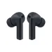 Angled view of Samsung Galaxy Buds 3 FE in matte black finish with short stems and secure ear tips.