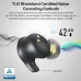 Infographic of the black TOZO Golden X1 earbud demonstrating 42dB noise reduction.