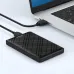 Top view of Yuanxin YPH-051 Enclosure connected to laptop via USB cable showing glossy crisscross surface.