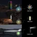 Promotional view of Philips SFL3402/56 Portable Flashlight demonstrating RGB, COB, and focused beam lighting modes.