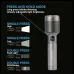 Front angled view of Philips SFL5102/56 Torch Light with metallic body, button control, and multiple light modes.