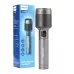 Product view of Philips SFL5102/56 Torch Light beside retail box highlighting zoom lens, LED display, and 2500 lumens.