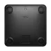 Eufy smart scale underside view with four anti-slip feet, battery compartment, and central reset button on black base