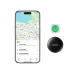 UGREEN Bluetooth tracker with mobile app showing map location tracking, compact round design for keys and items