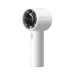 Front angled view of the Jisulife Life10 Mini Handheld Fan in gray showing its compact bladeless head and slim handle design.