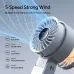 Angled airflow view of the Jisulife Life7 Mini Foldable Handheld Fan (Maltese Edition) showing strong wind output design.