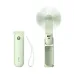 Front view of the Jisulife Life8 F8 3-in-1 Foldable Handheld Fan in light green highlighting its compact foldable design.