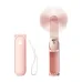 Front view of the Jisulife Life8 F8 3-in-1 Foldable Handheld Fan in pink showing the fan head and folded handle.