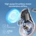 Exploded close‑up view of the Jisulife Neck Fan Life4 highlighting brushless motor components and airflow system.