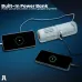 Power bank view of the Jisulife Outdoor Fan Ultra1 showing devices charging via USB from the compact cylindrical fan body.