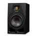 Straight front view of the ADAM Audio A7V Studio Monitor Speaker showing its large woofer and dual front ports.