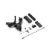 Top‑down layout of the DJI RS 5 Handheld Camera Gimbal Stabilizer and included accessories arranged neatly on a white background.