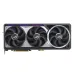 Top view of ASUS ROG Astral GeForce RTX 5090 32GB GDDR7 BTF OC GPU highlighting triple fans and RGB lighting strip.