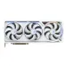 Front view of ASUS ROG Astral GeForce RTX 5090 32GB GDDR7 WHITE OC GPU showing triple RGB cooling fans and angular shroud.