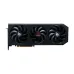 Front view of PowerColor Hellhound RX 9070 GPU with three large cooling fans and minimalist black finish