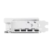 Rear I/O view of PowerColor Hellhound Spectral White AMD Radeon RX 9070 XT GPU showing four HDMI ports on metal bracket.