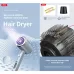 Feature display of XO CF2 Hair Dryer with external design and internal heating mechanism highlighting safety controls.