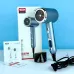 Product set view of XO CF2 Hair Dryer with nozzle, box, cord, and manual showing 1600W power and sleek design.