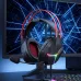 Lifestyle view of ACEFAST H16 wired headphone on a desk setup with RGB lighting and microphone.