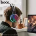 Hoco ESD03 Wired Gaming Headphone worn during gaming session with RGB lighting and over ear comfort design