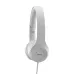 Front view of the white Hoco W21 Graceful Charm Wired Headphone showcasing its adjustable headband and textured ear cups