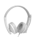Front view of the Meetion MT‑HP003U Wired Headphone in white showing over‑ear cushions and adjustable headband on a clean background