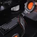 Close‑up desk view of the Meetion MT‑HP012 7.1 Surround Sound USB Gaming Headset showing cushioned ear cup and flexible headband structure.
