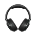 Front view of black QCY H3 Pro over-ear headphones with a padded headband against a black background.
