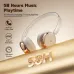 White Weofly Nova ANC Bluetooth Headphone displayed with text emphasizing 58 hours of music playtime and wireless performance.