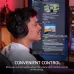 Streaming setup view of Corsair HS35 v3 Gaming Headset with omnidirectional mic and earcup volume controls.