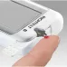 Bionime GM700SB blood glucose monitor with a test strip inserted at the top, ready for blood sugar measurement.