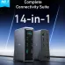 Rear panel of Anker 160W Prime Charging 14-in-1 Dual Display Docking Station with HDMI, Ethernet, and USB ports