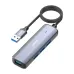 LDNIO DS-114U multi USB hub with four USB 3.0 ports, aluminum finish and high-speed data transfer support