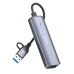 LDNIO USB hub with aluminum body, braided cable and USB-A connector, compact design with LED indicator