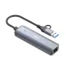LDNIO DS-124UC USB hub angled view with LED indicator, USB-A connector and compact aluminum casing