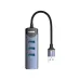LDNIO DS-134U USB 3.0 hub with 4 ports and braided cable, compact aluminum body for fast data transfer and stable connection